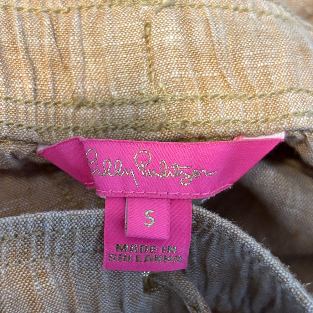 Lilly Pulitzer Tan Taron linen pants size small - Picture 6 of 7